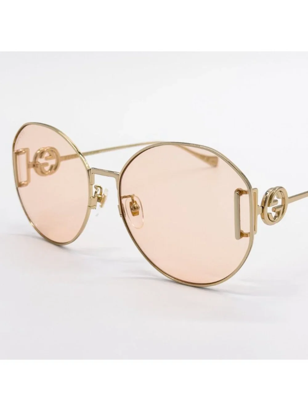New Gucci Gold Cream Round Women Sunglasses GG1206SA 004